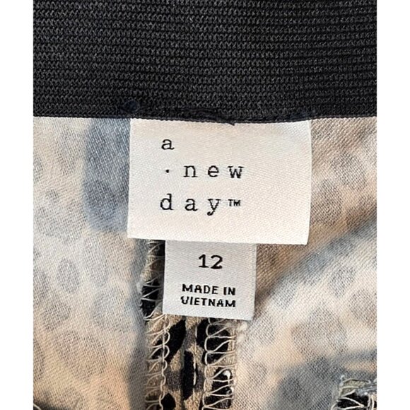 Leopard Print Ankle Pant Skinny Stretch Sz 12 A New Day Cheata High Rise Sexy - Picture 8 of 14